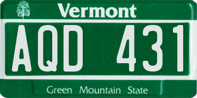 VT license plate AQD431