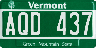 VT license plate AQD437