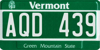 VT license plate AQD439