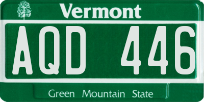 VT license plate AQD446