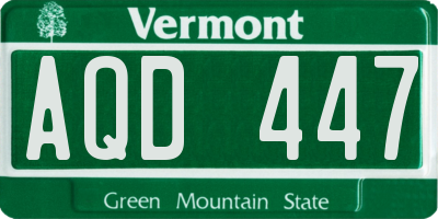 VT license plate AQD447