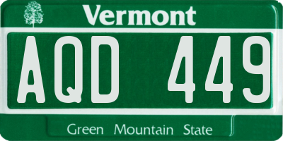 VT license plate AQD449