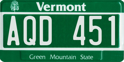 VT license plate AQD451