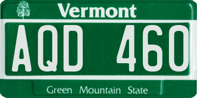 VT license plate AQD460
