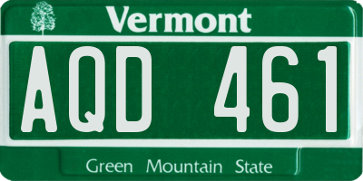 VT license plate AQD461