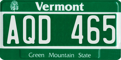 VT license plate AQD465