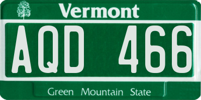 VT license plate AQD466