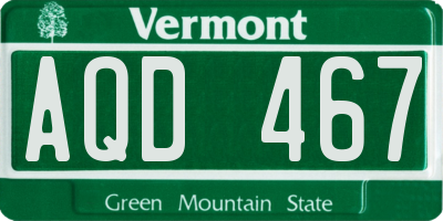 VT license plate AQD467