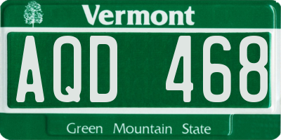 VT license plate AQD468