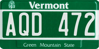 VT license plate AQD472
