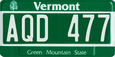 VT license plate AQD477