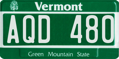 VT license plate AQD480