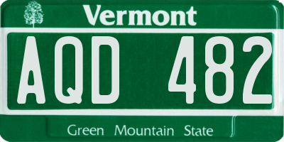 VT license plate AQD482
