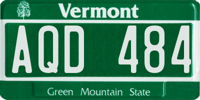 VT license plate AQD484