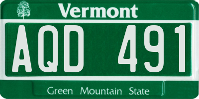 VT license plate AQD491