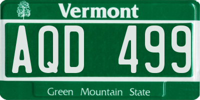 VT license plate AQD499