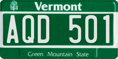 VT license plate AQD501
