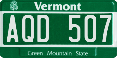 VT license plate AQD507