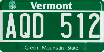 VT license plate AQD512