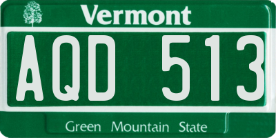 VT license plate AQD513