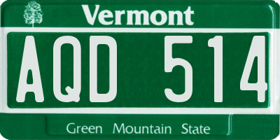 VT license plate AQD514