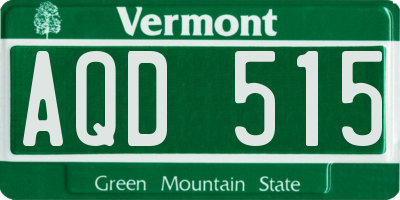VT license plate AQD515