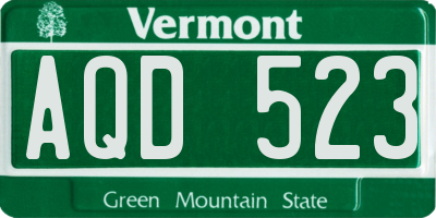 VT license plate AQD523