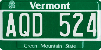 VT license plate AQD524