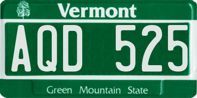 VT license plate AQD525