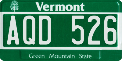 VT license plate AQD526