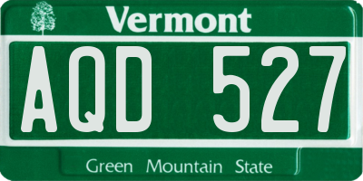 VT license plate AQD527
