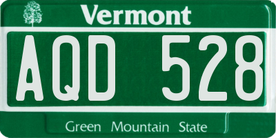 VT license plate AQD528