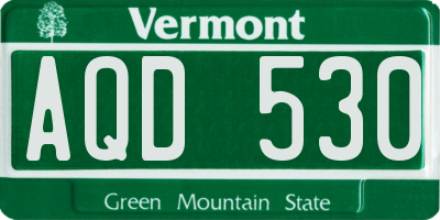VT license plate AQD530