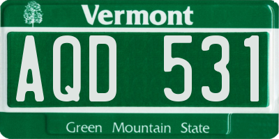VT license plate AQD531