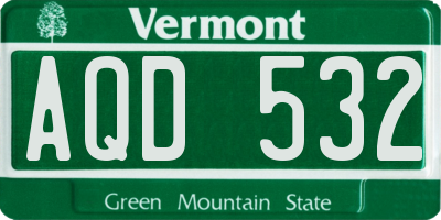 VT license plate AQD532