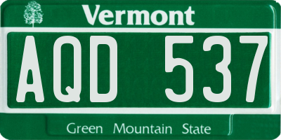 VT license plate AQD537