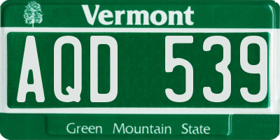 VT license plate AQD539