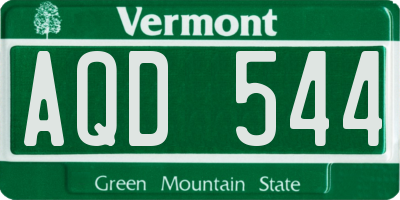 VT license plate AQD544