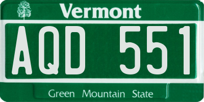 VT license plate AQD551
