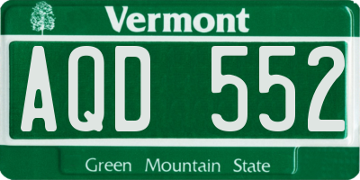 VT license plate AQD552