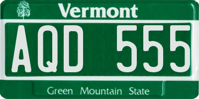 VT license plate AQD555