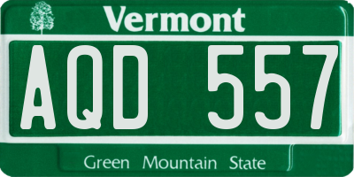 VT license plate AQD557
