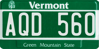 VT license plate AQD560