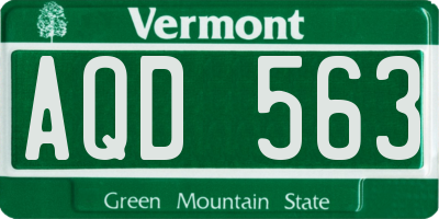 VT license plate AQD563