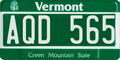 VT license plate AQD565
