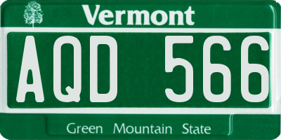 VT license plate AQD566