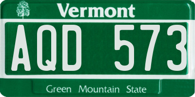 VT license plate AQD573