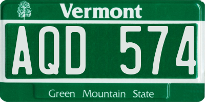VT license plate AQD574