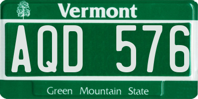 VT license plate AQD576