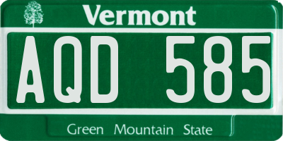 VT license plate AQD585